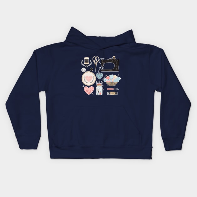 I Love Sewing Kids Hoodie by Aine Creative Designs